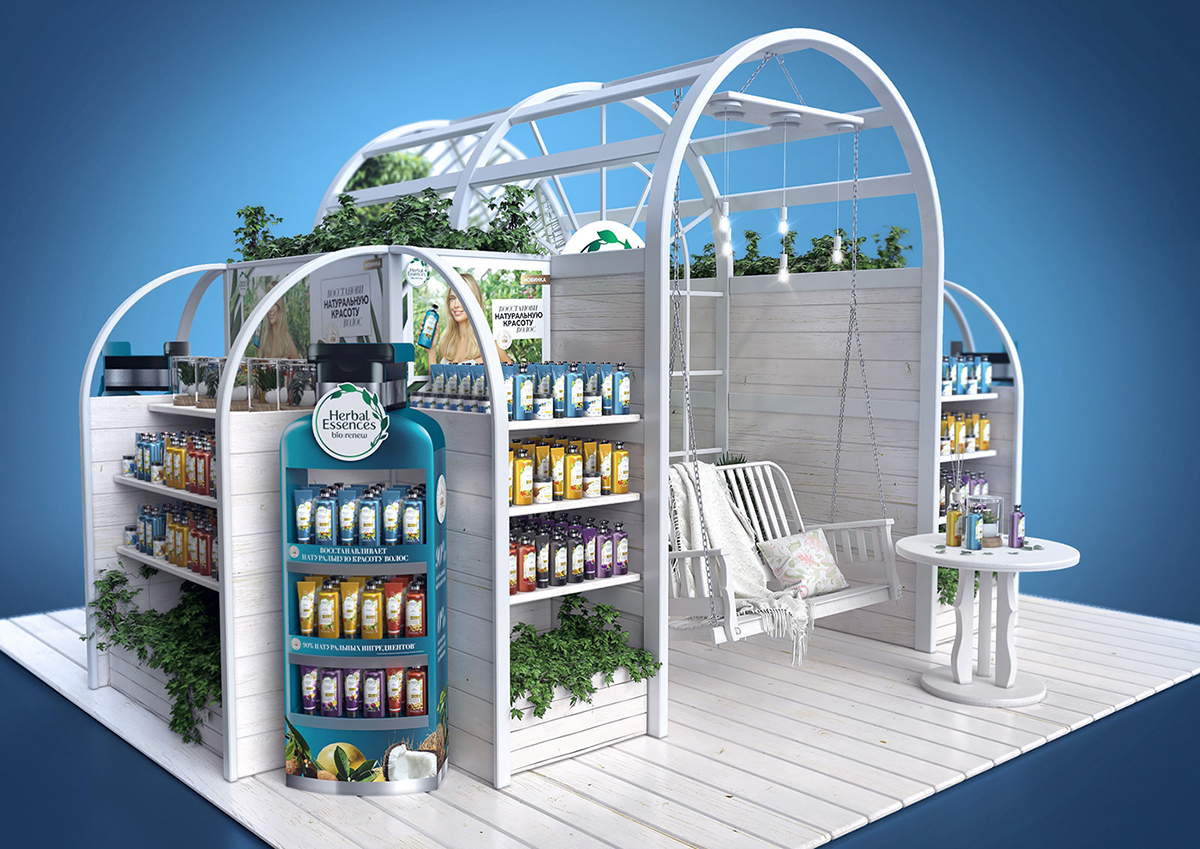 Herbal Essences 洗发水展示柜